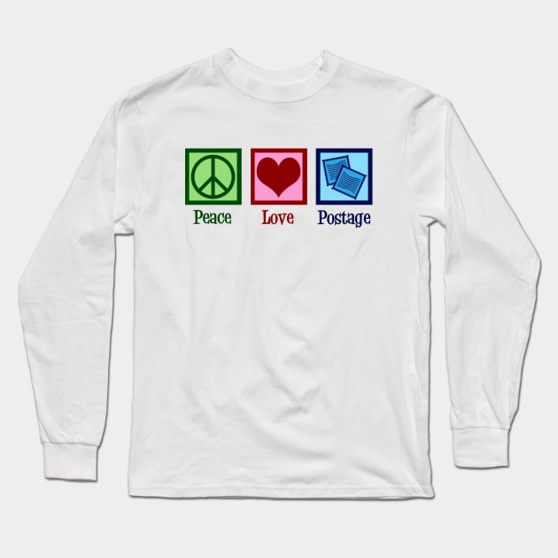 Peace Love Postage Stamps Long Sleeve T-Shirt by epiclovedesigns